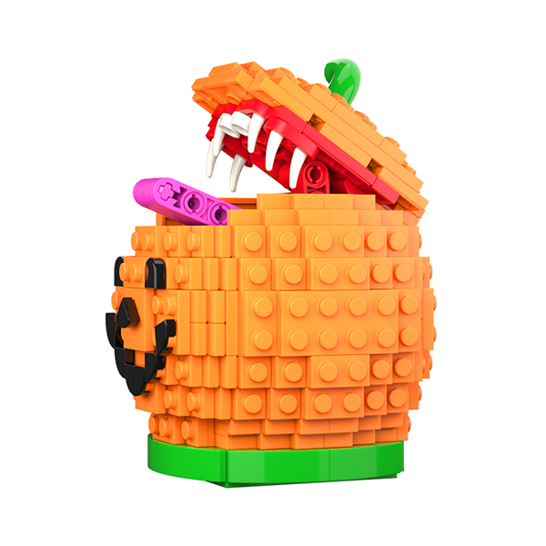 Pumpkin Monster Building Set - back view showing construction detail
